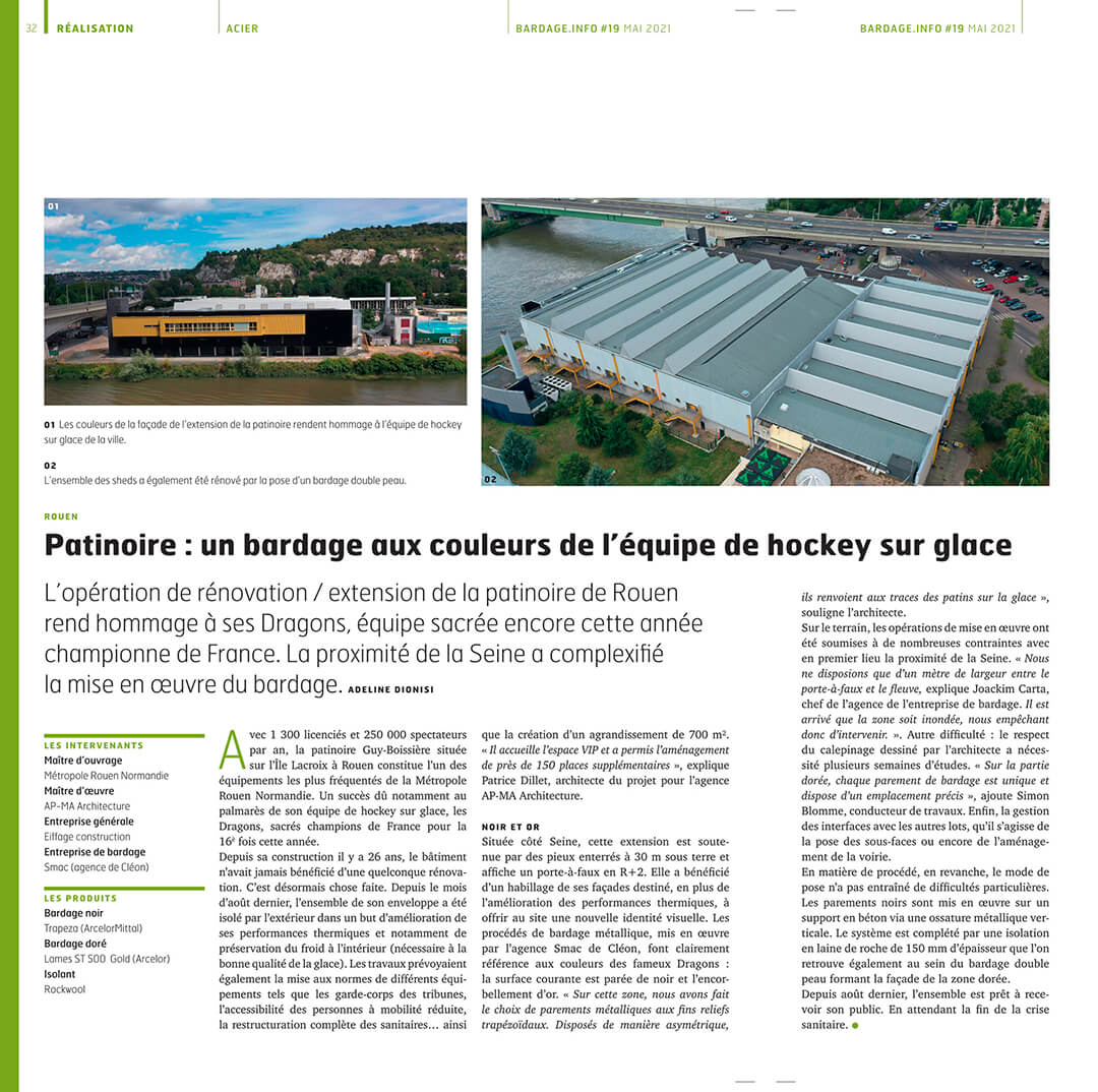 Patinoire de Rouen - magazine Bardage.info