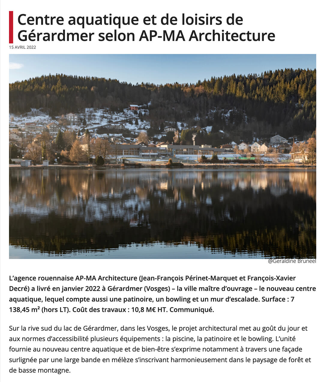 Le centre aquatique de Gérardmer sur le blog Chroniques d'Architecture